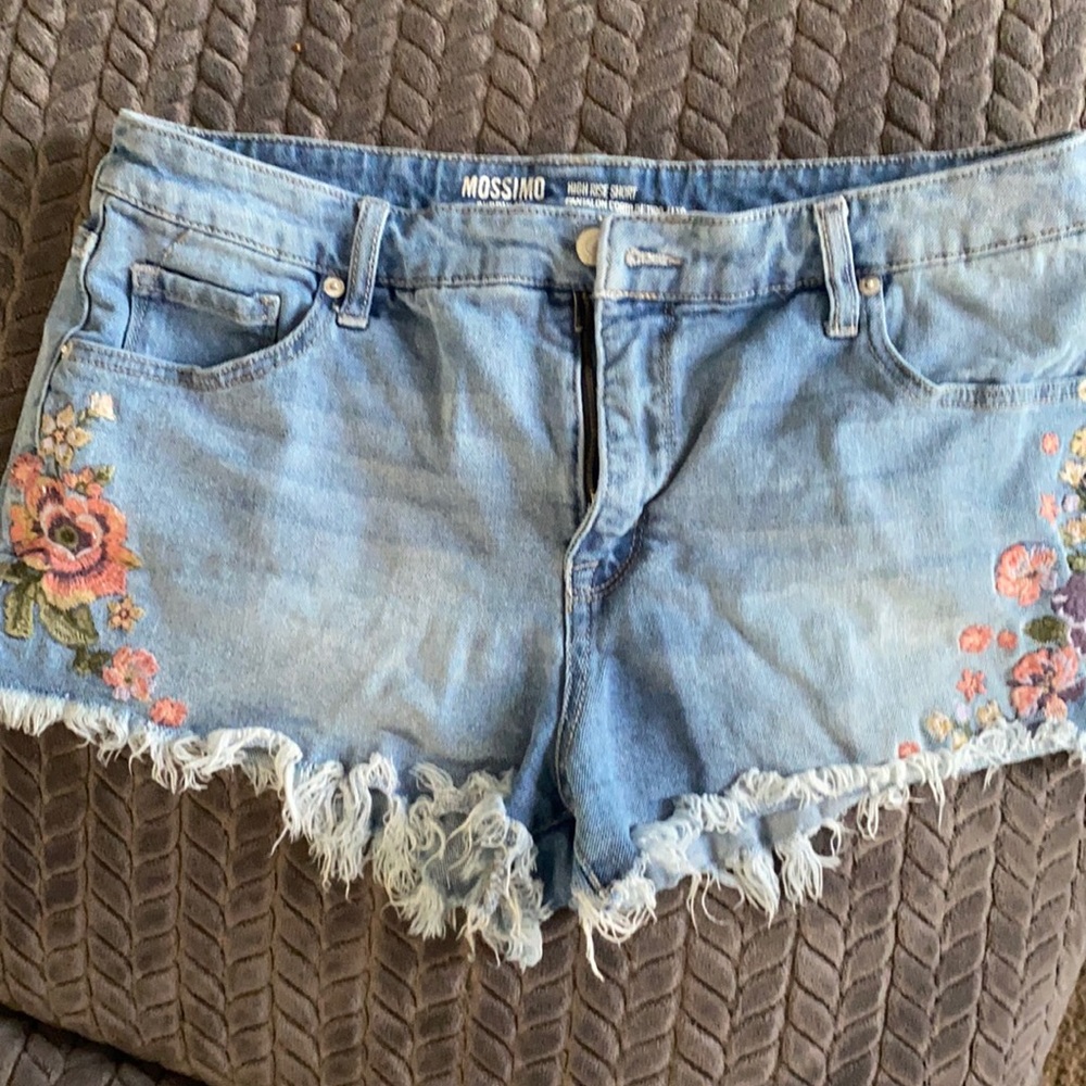 Women’s denim shorts.